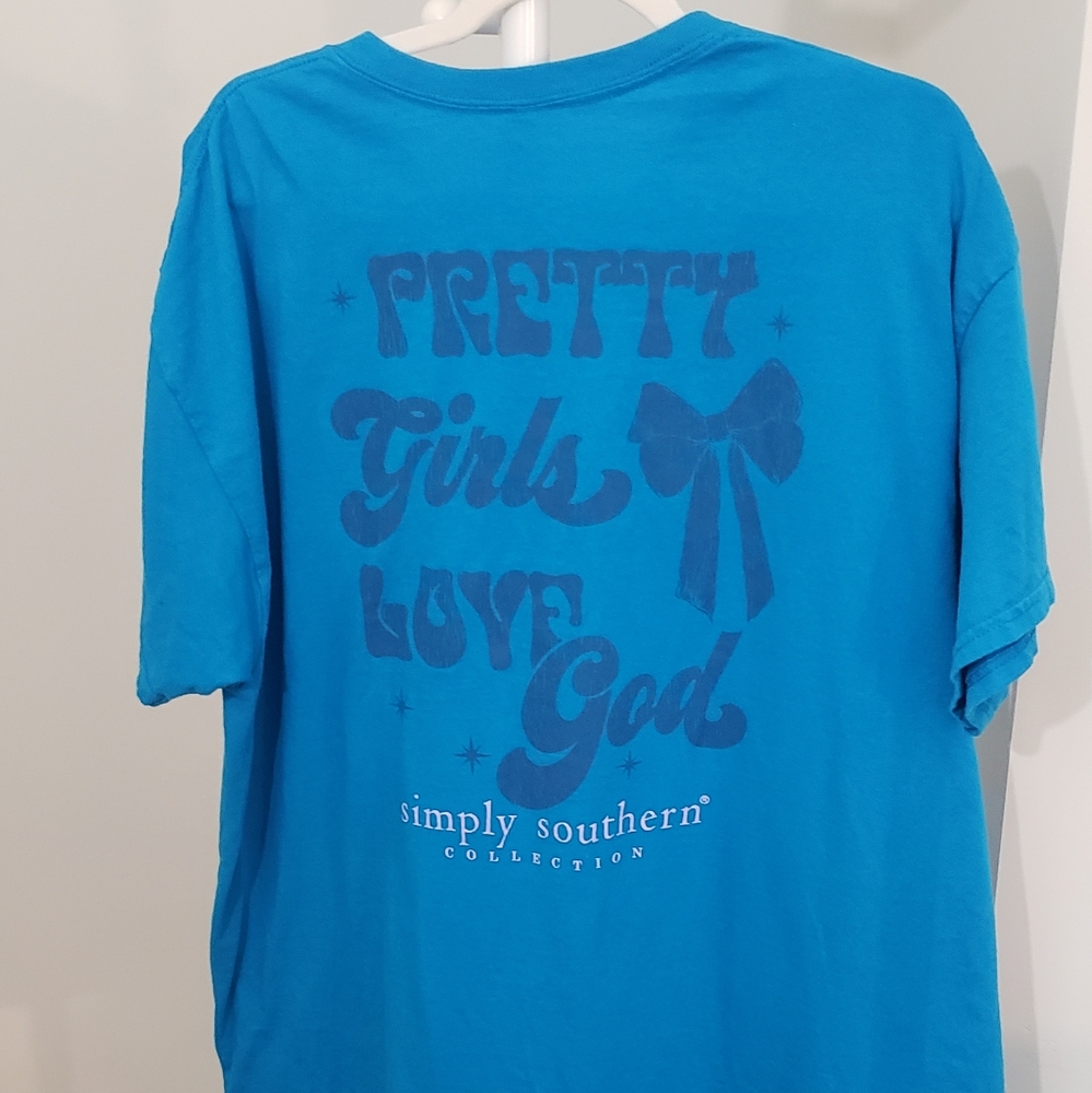 Simply Southern Blue Tshirt With Bow